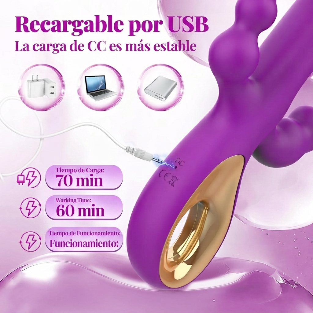 CONEJO VIBRADOR DOBLE ESTIMULO Z03104R